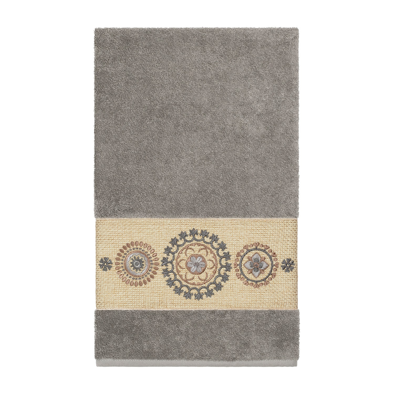Linum Home Textiles Isabelle Embellished Geometric Bath Towel