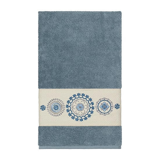 Linum Home Textiles Isabelle Embellished Embellished Geometric Bath Towel
