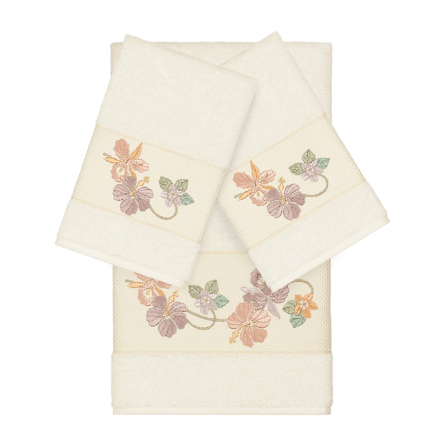 Linum Home Textiles Caroline Embellished 3-pc. Bath Towel Set