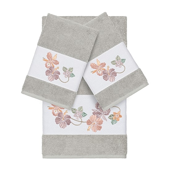 Linum Home Textiles Caroline Embellished 3-pc. Bath Towel Set