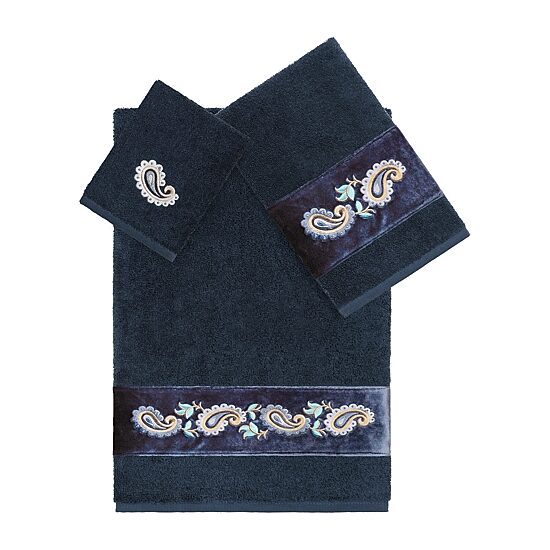 Linum Home Textiles Mackenzie Embellished 3-pc. Bath Towel Set