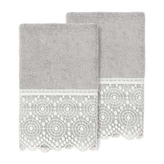 Linum Home Textiles Arian Embellished 2-pc. Embellished Hand Towel