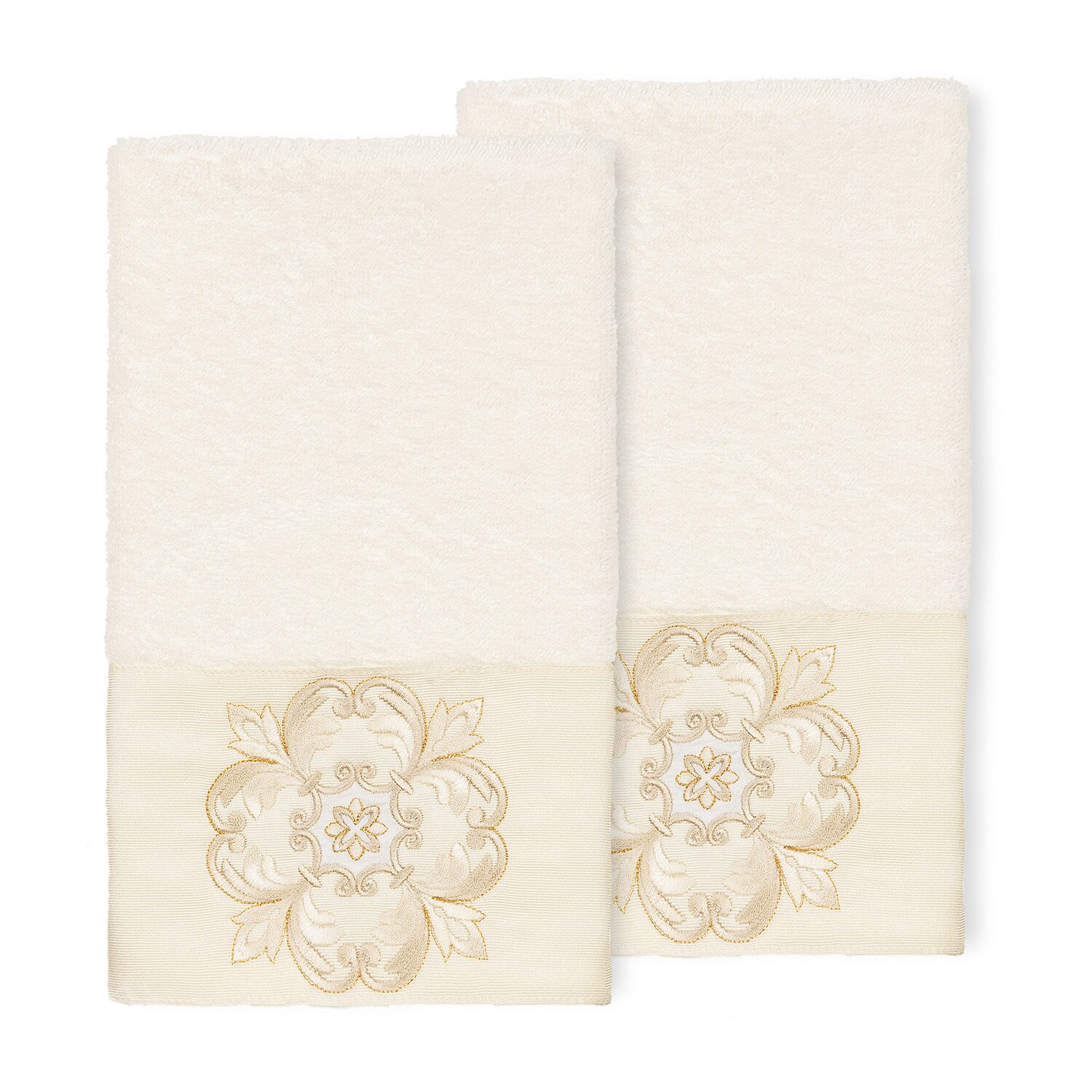 Linum Home Textiles Alyssa Embellished 2-pc. Hand Towel