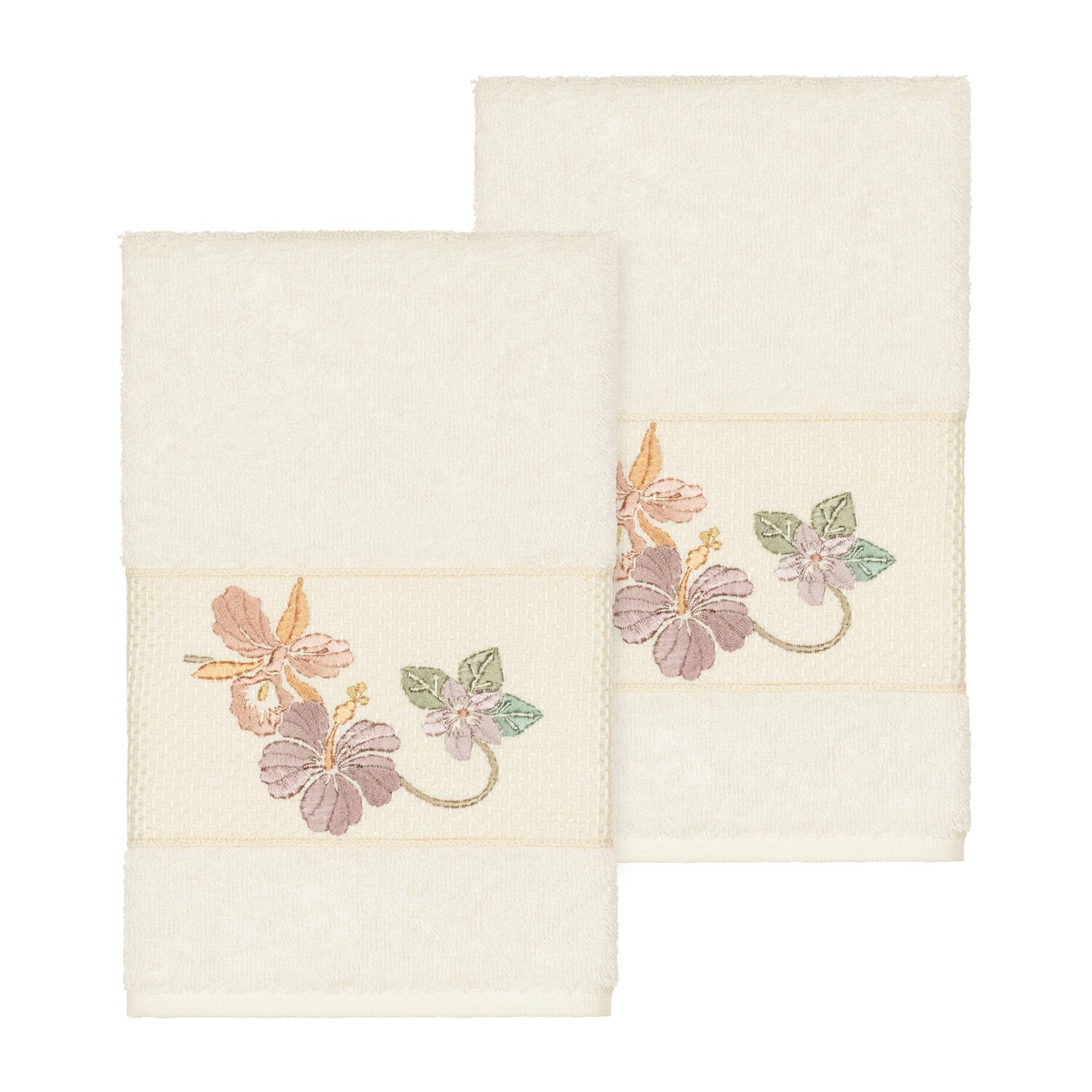 Linum Home Textiles Caroline 2-pc. Embellished Hand Towel