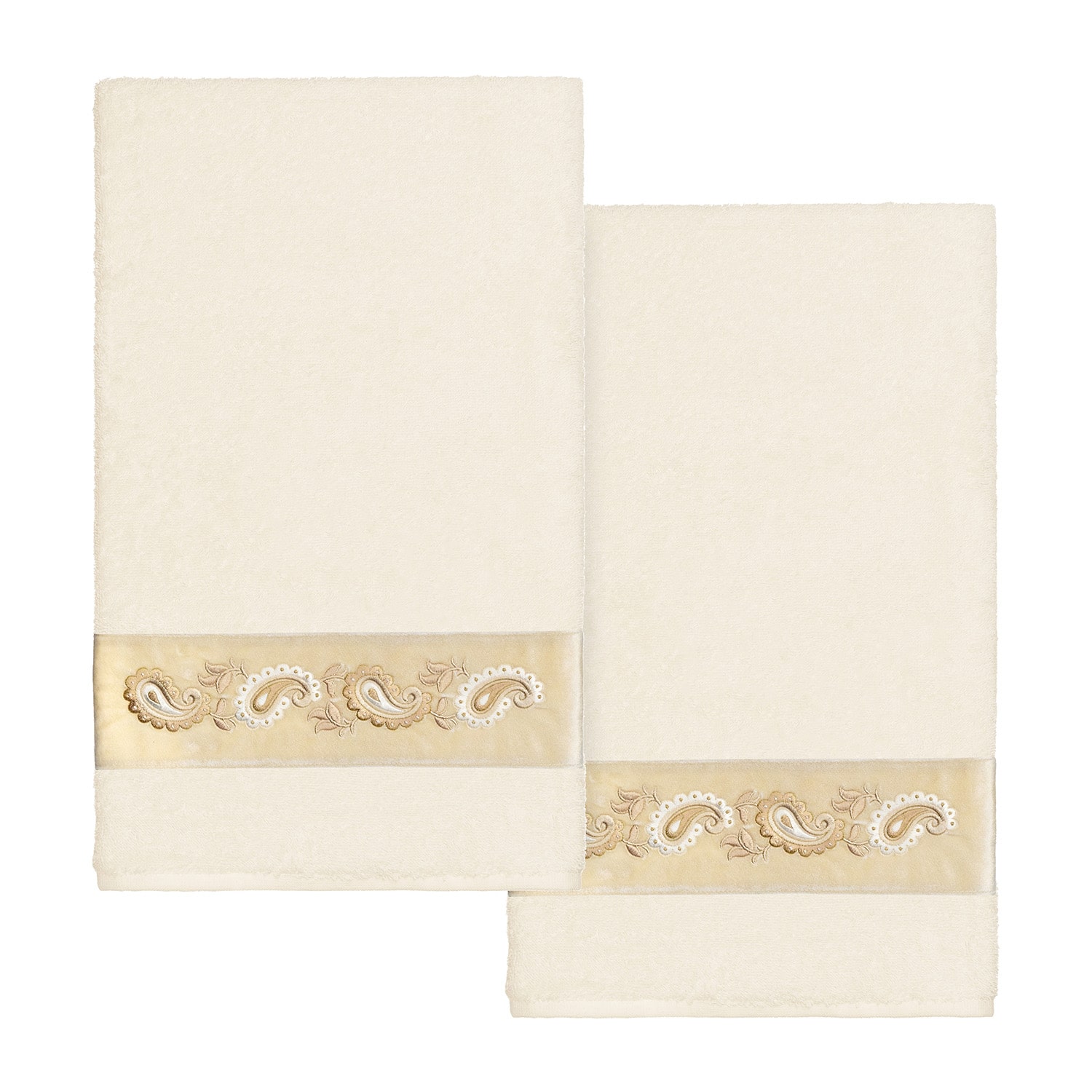 Linum Home Textiles Mackenzie 2-pc. Embellished Paisley Bath Towel