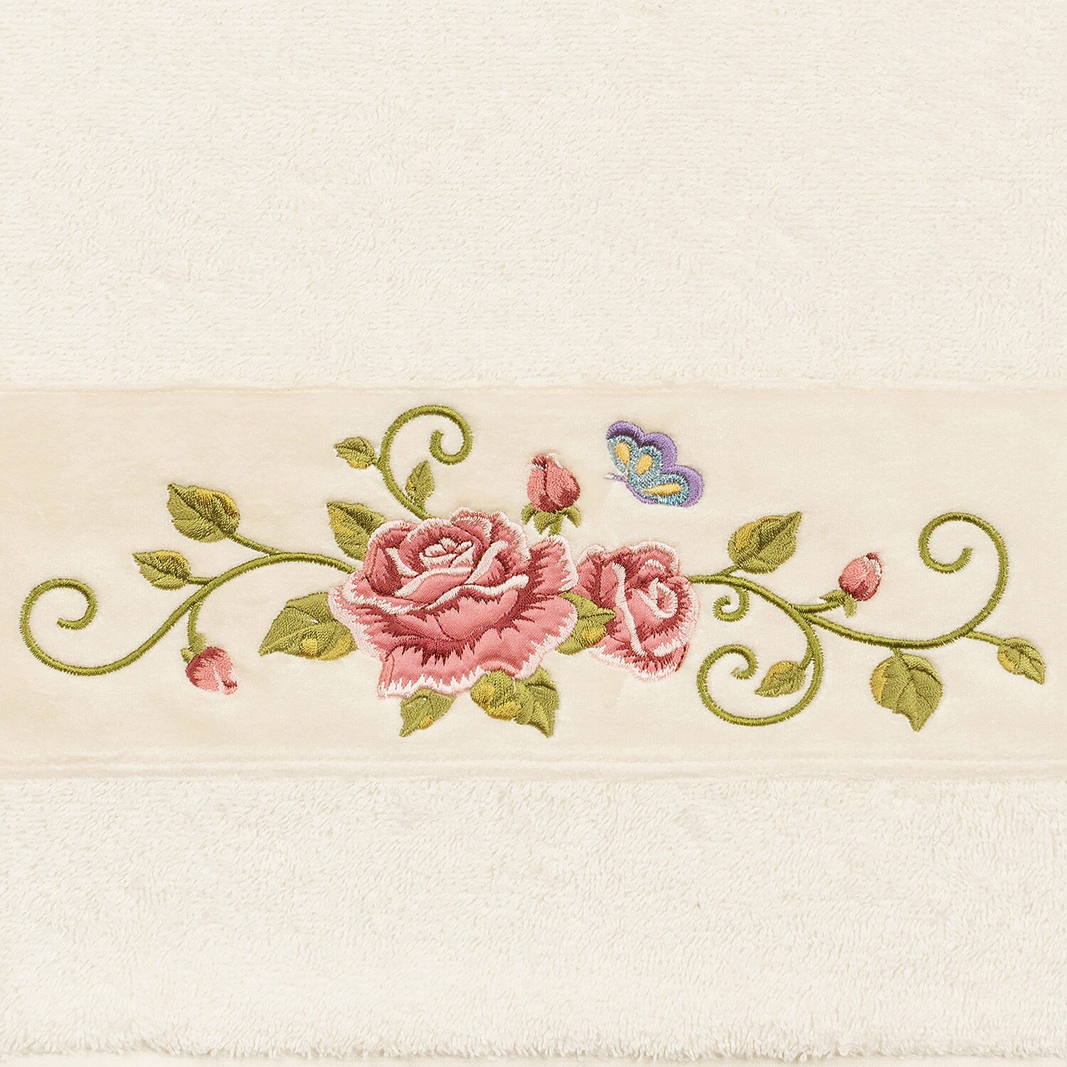 Linum Home Textiles Rebecca 2-pc. Embellished Floral Bath Towel