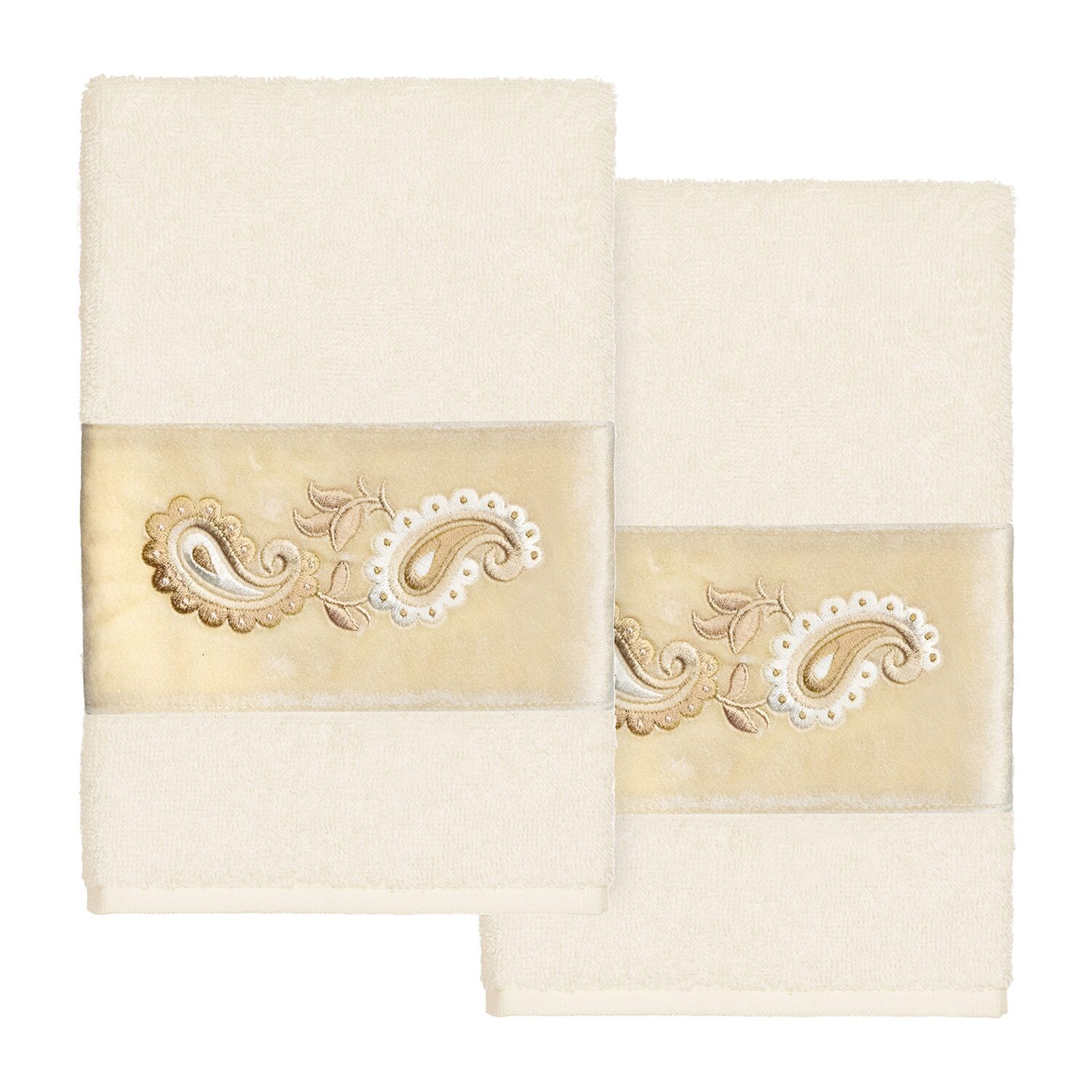 Linum Home Textiles Mackenzie 2-pc. Embellished Hand Towel