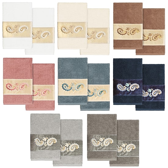 Linum Home Textiles Mackenzie 2-pc. Embellished Hand Towel