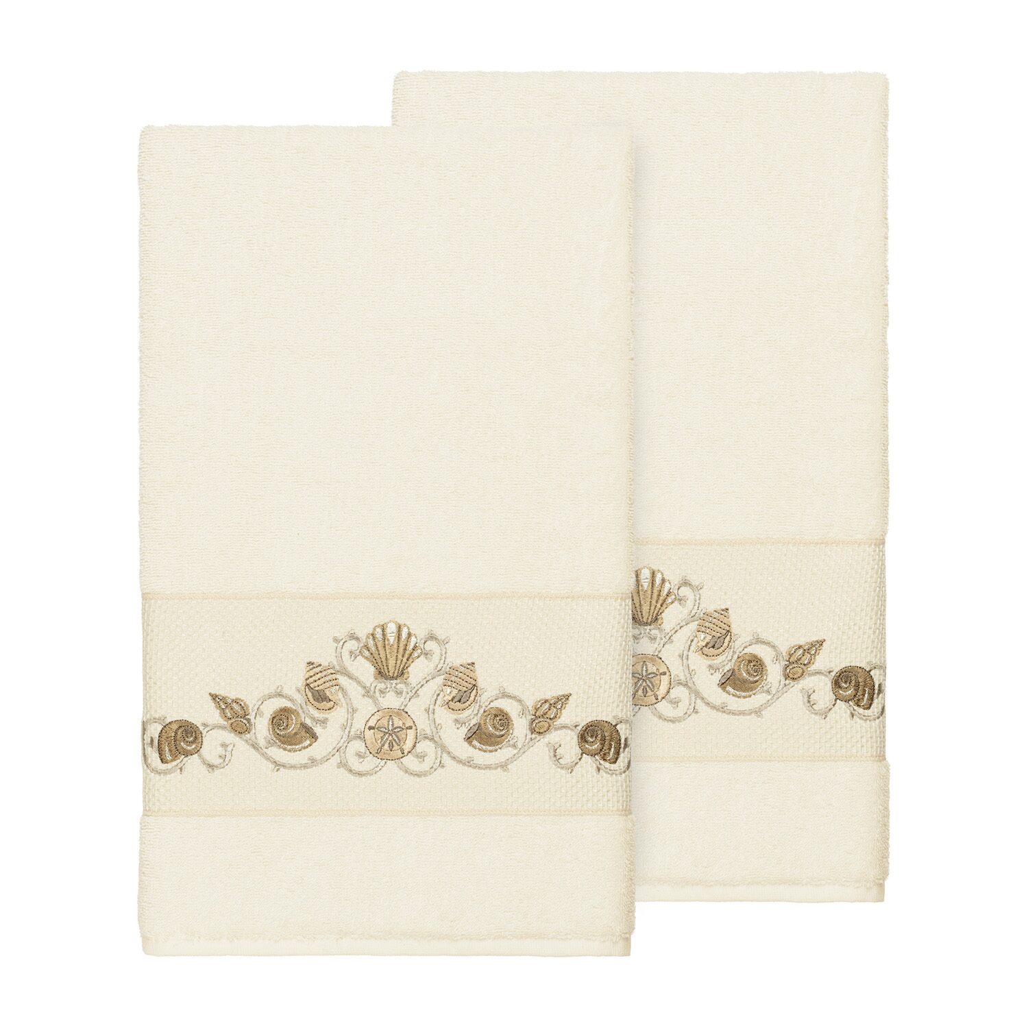 Linum Home Textiles Bella 2-pc. Embellished Bath Towel