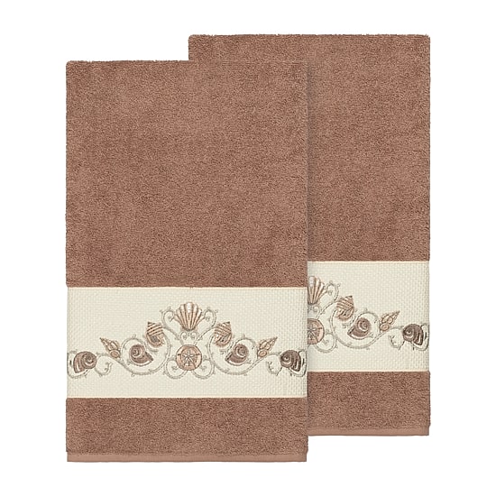 Linum Home Textiles Bella 2-pc. Embellished Bath Towel