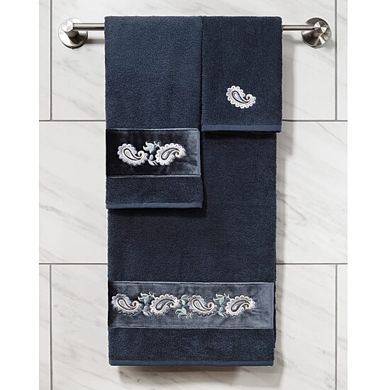 Linum Home Textiles Mackenzie Embellished 3-pc. Bath Towel Set