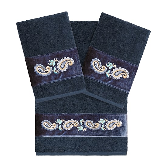 Linum Home Textiles Mackenzie Embellished 3-pc. Bath Towel Set