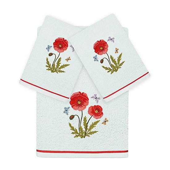 Linum Home Textiles Polly Embellished 3-pc. Bath Towel Set