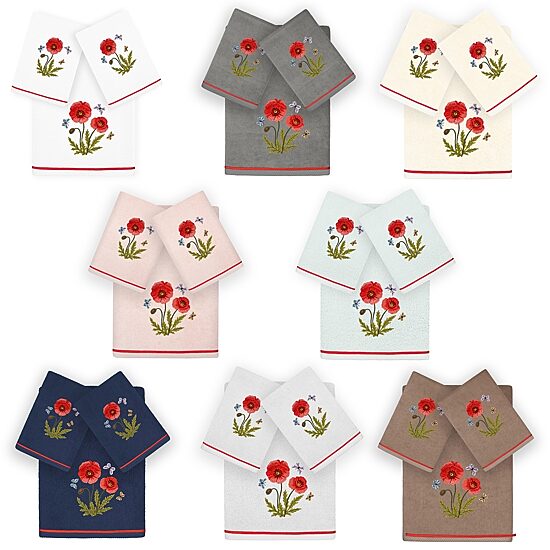 Linum Home Textiles Polly Embellished 3-pc. Bath Towel Set