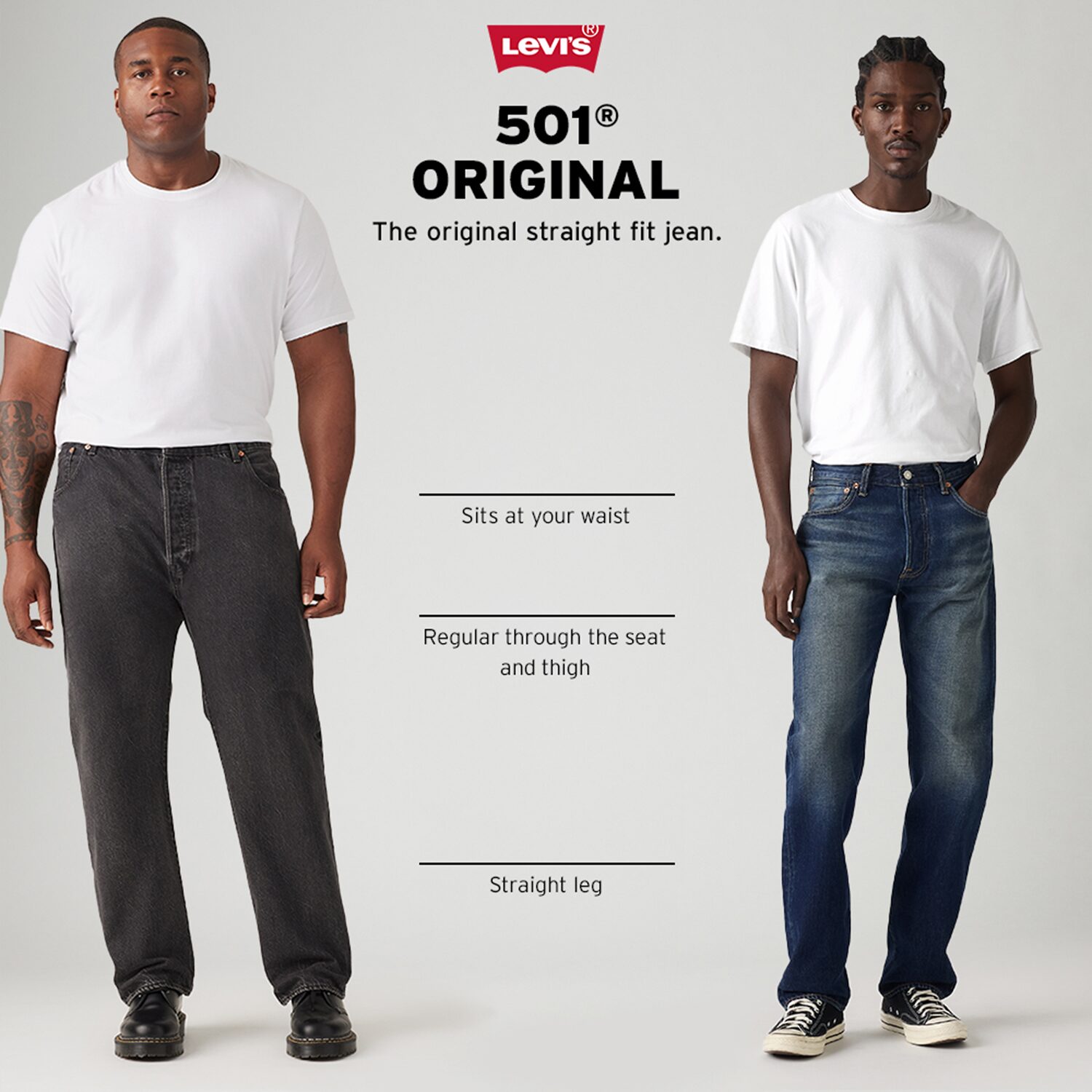 Levi's® Original Mens 501™ Straight Leg Regular Fit Jean