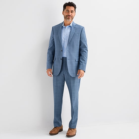 Stafford Coolmax All Season Ecomade Mens Classic Fit Plaid Suit Jacket