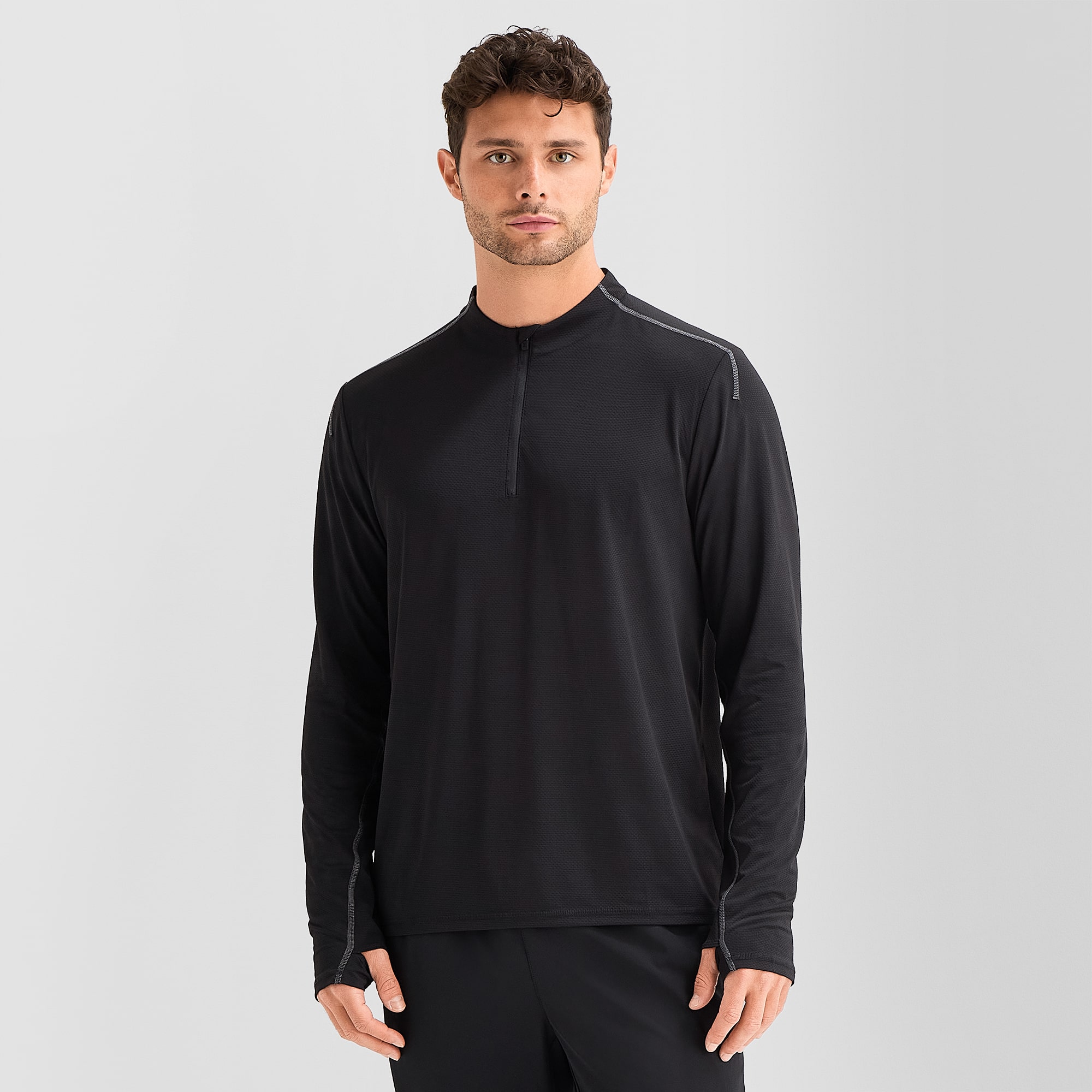 Xersion Mens Mock Neck Long Sleeve Active Quarter-Zip Pullover