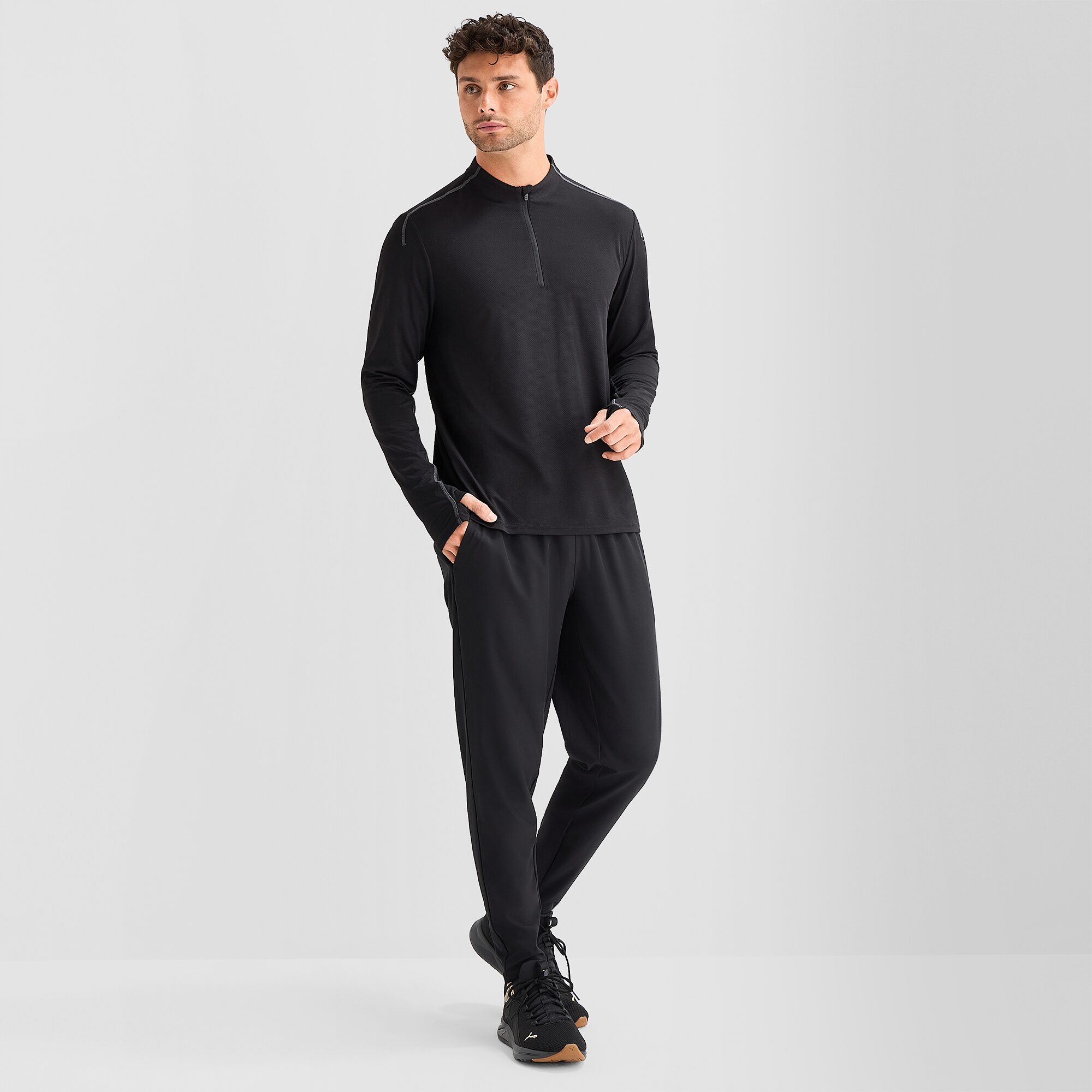Xersion Mens Mock Neck Long Sleeve Active Quarter-Zip Pullover