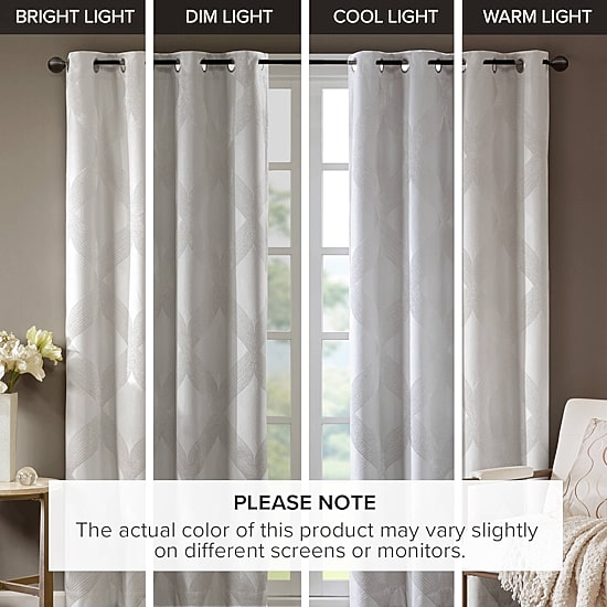 Madison Park Abel Jacquard Grommet Top 100% Blackout Single Curtain Panel