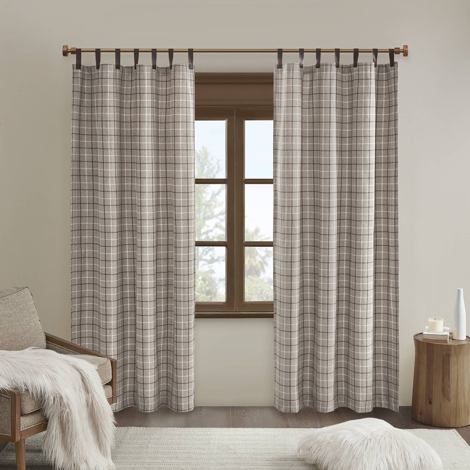 Madison Park Salford Tab Top Light-Filtering Single Curtain Panel