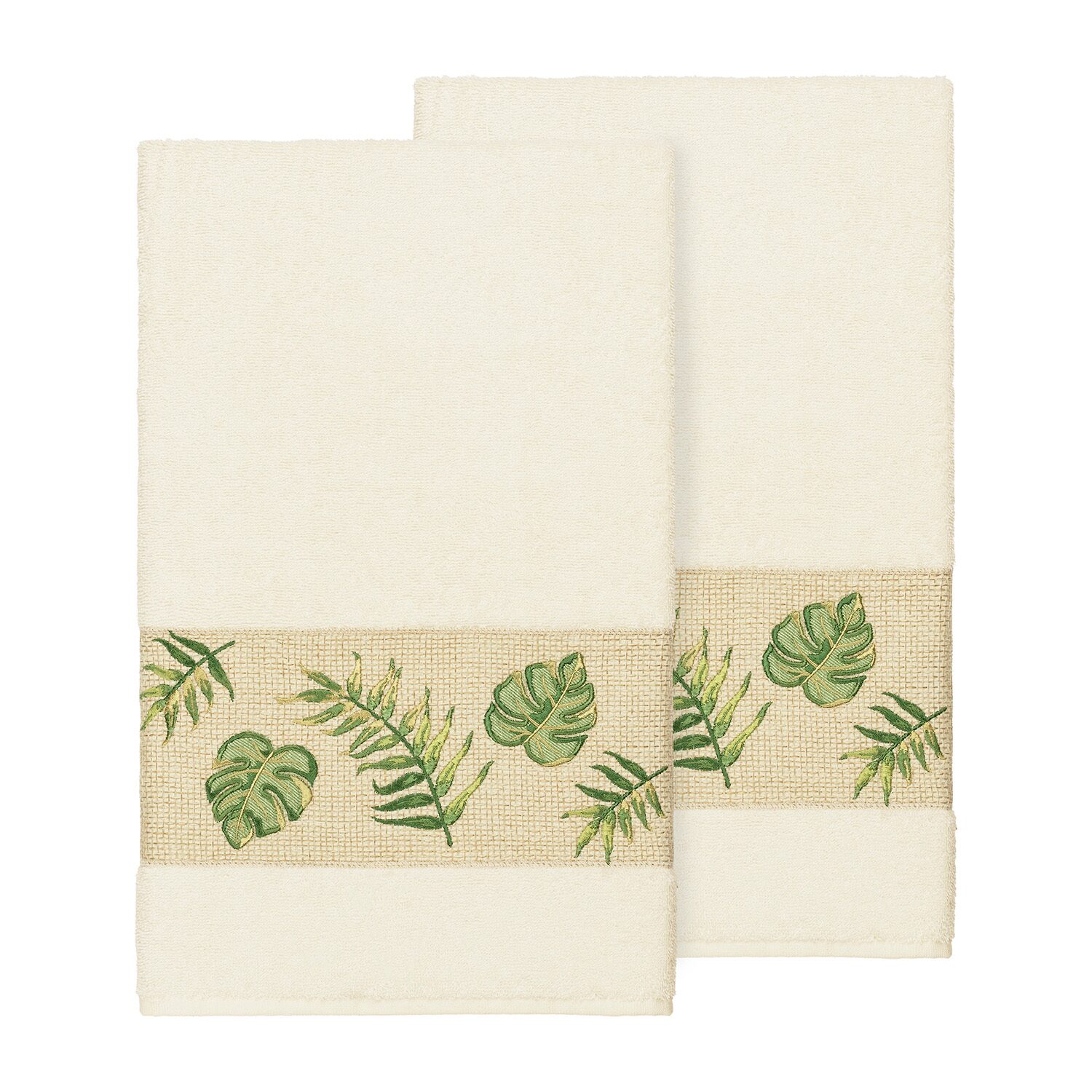 Linum Home Textiles Zoe Embellished 2-pc. Floral Bath Towel