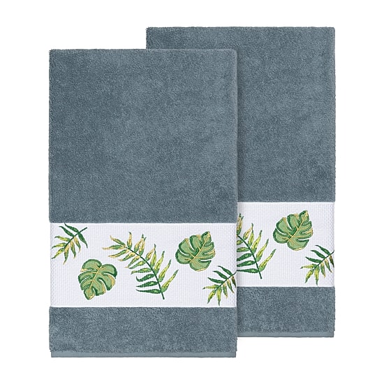 Linum Home Textiles Zoe Embellished 2-pc. Embellished Floral Bath Towel