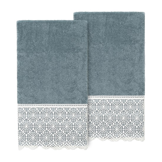 Linum Home Textiles Arian Embellished 2-pc. Embellished Bath Towel