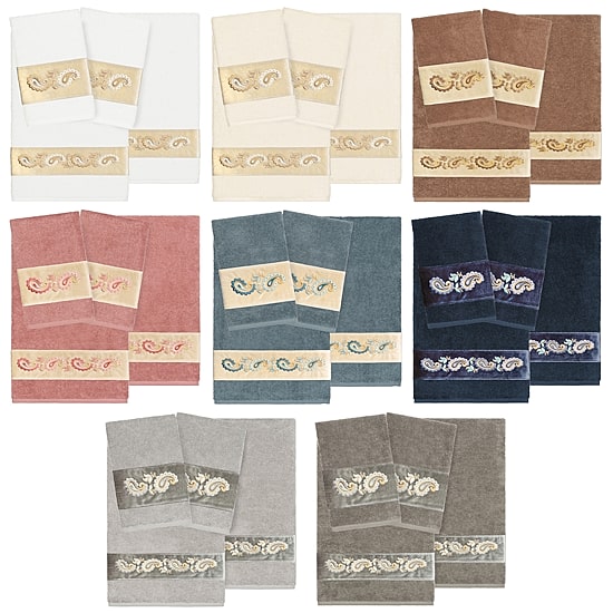 Linum Home Textiles Mackenzie Embellished 4-pc. Bath Towel Set