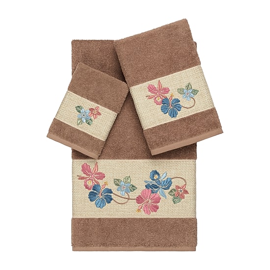 Linum Home Textiles Caroline Embellished 3-pc. Bath Towel Set