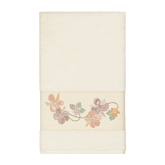Linum Home Textiles Caroline Embellished Floral Bath Towel