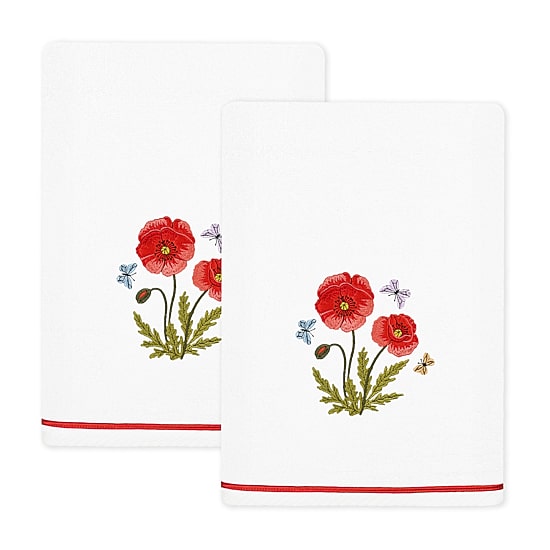Linum Home Textiles Polly 2-pc. Embellished Floral Bath Towel