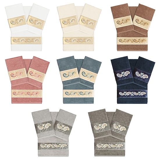 Linum Home Textiles Mackenzie Embellished 3-pc. Bath Towel Set