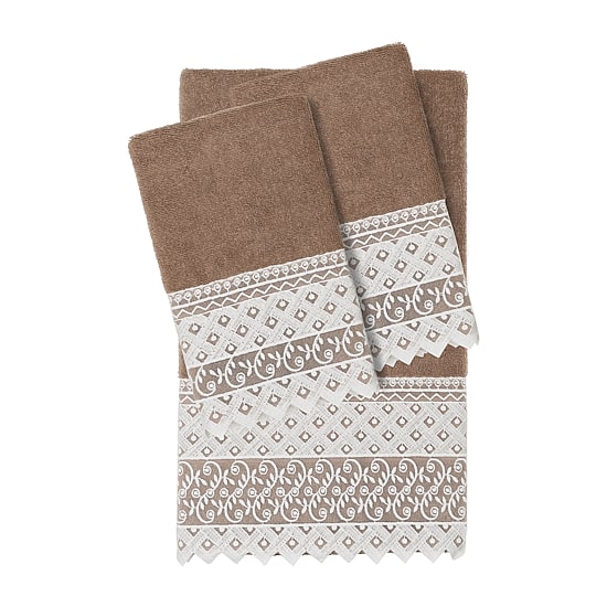 Linum Home Textiles Aiden Embellished 3-pc. Bath Towel Set