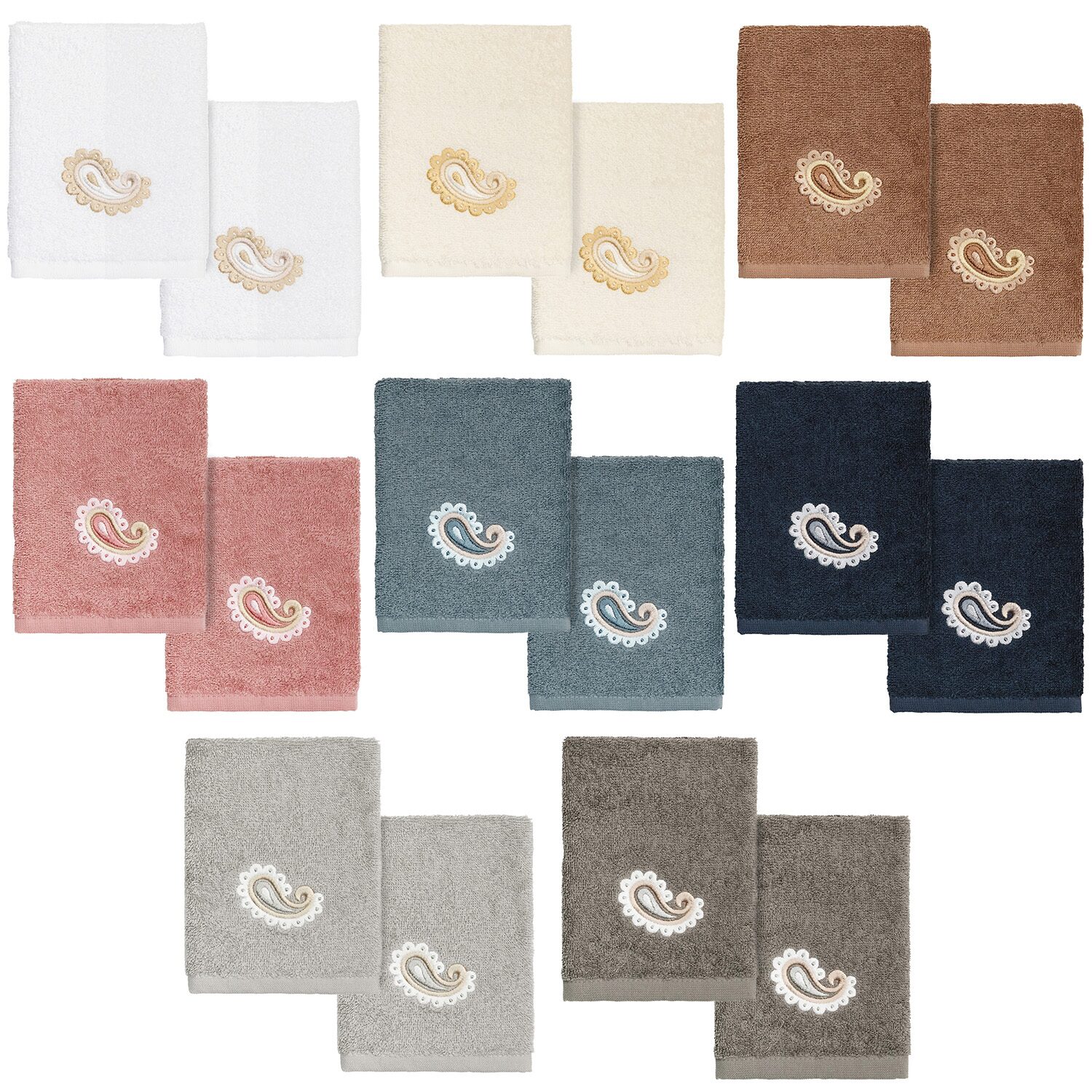Linum Home Textiles Mackenzie Embellished 2-pc. Washcloth