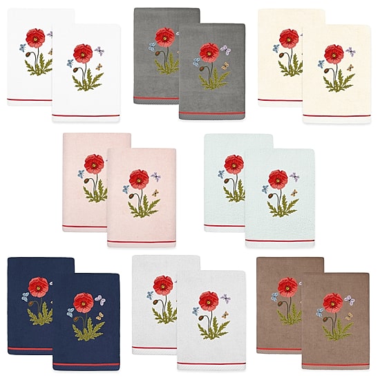 Linum Home Textiles Polly Embellished 2-pc. Embellished Hand Towel