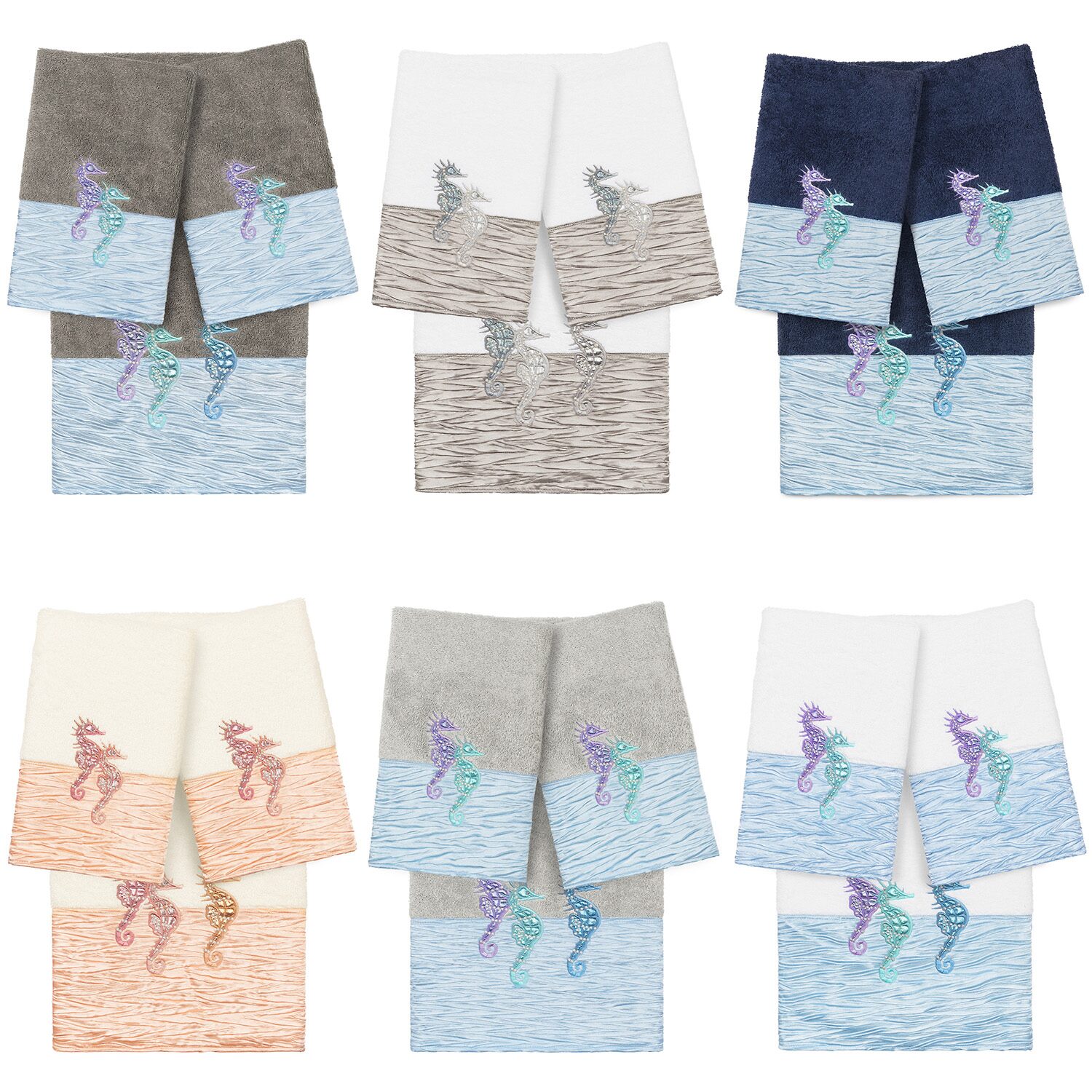 Linum Home Textiles Sofia Embellished 3-pc. Bath Towel Set