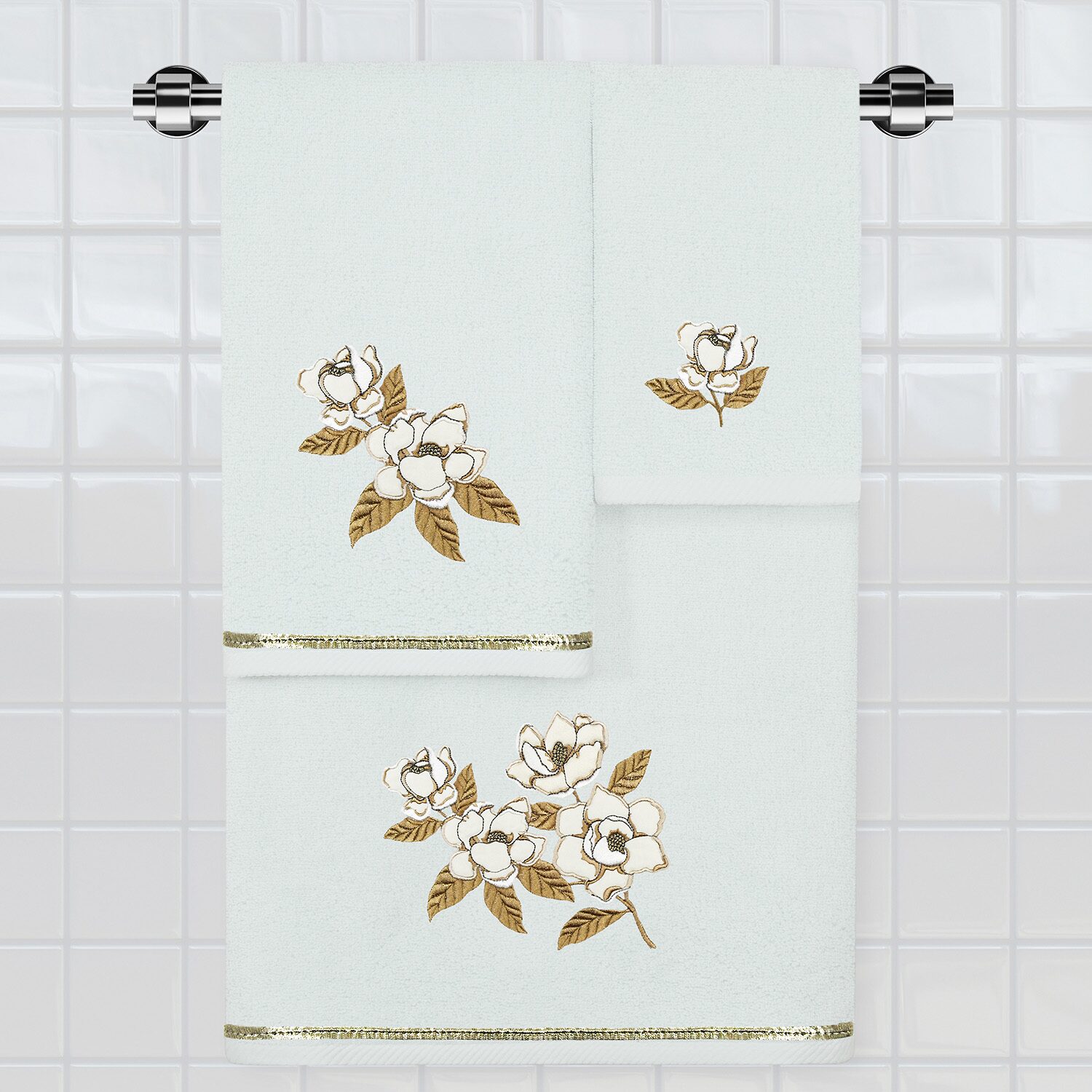 Linum Home Textiles Maggie Embellished 3-pc. Bath Towel Set