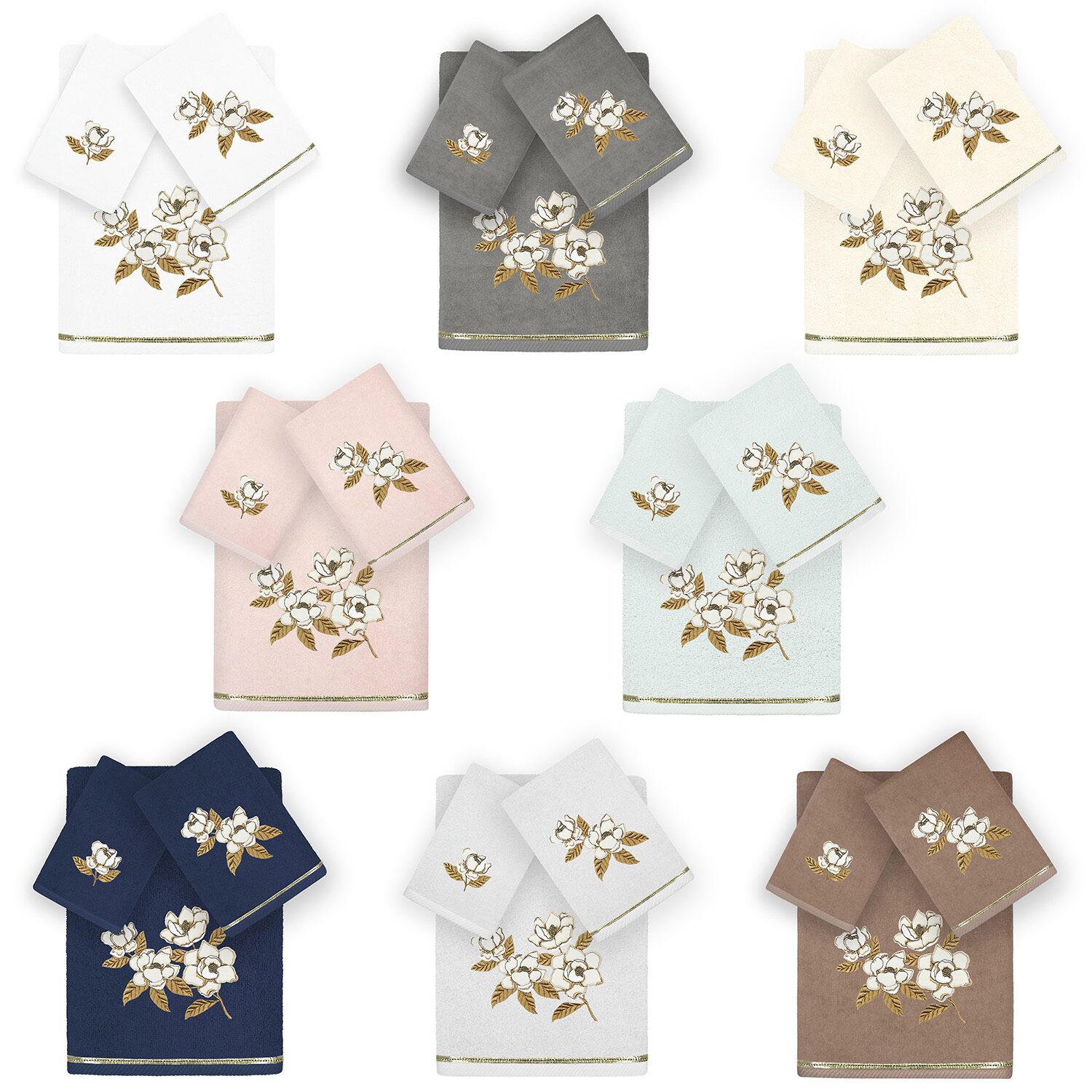 Linum Home Textiles Maggie Embellished 3-pc. Bath Towel Set