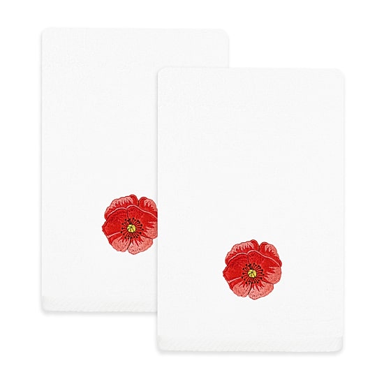 Linum Home Textiles Polly 2-pc. Embellished Fingertip Towel