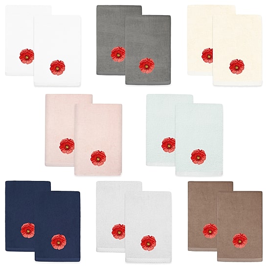 Linum Home Textiles Polly 2-pc. Embellished Fingertip Towel