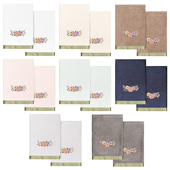 Linum Home Textiles Verano Embellished 2-pc. Embellished Floral Bath Towel