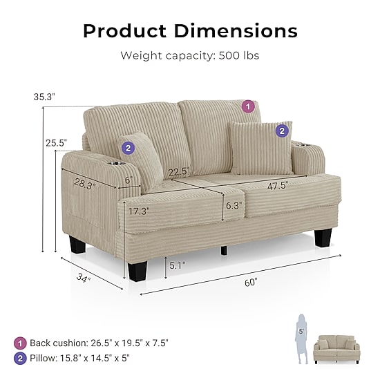 Furniture Of Americ Kasin Upholstered Loveseat