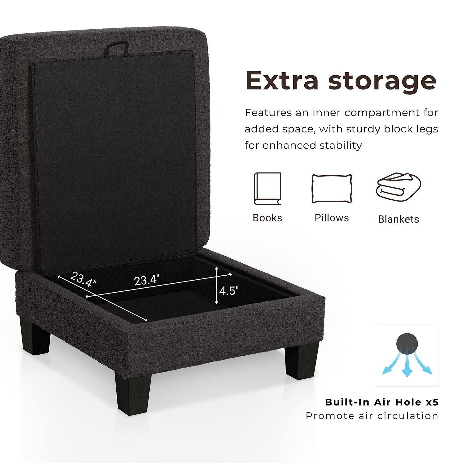Furniture Of America Colby Storage Ottoman