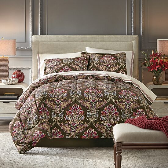 Broadhaven Lilith 8-pc. Damask + Scroll Complete Bedding Set with Sheets