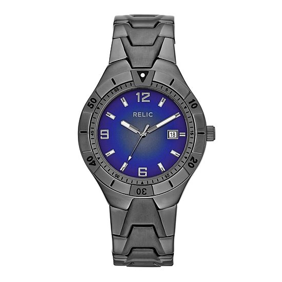 Relic® Vince Mens Gunmetal Degrade Dial Bracelet Watch ZR12056