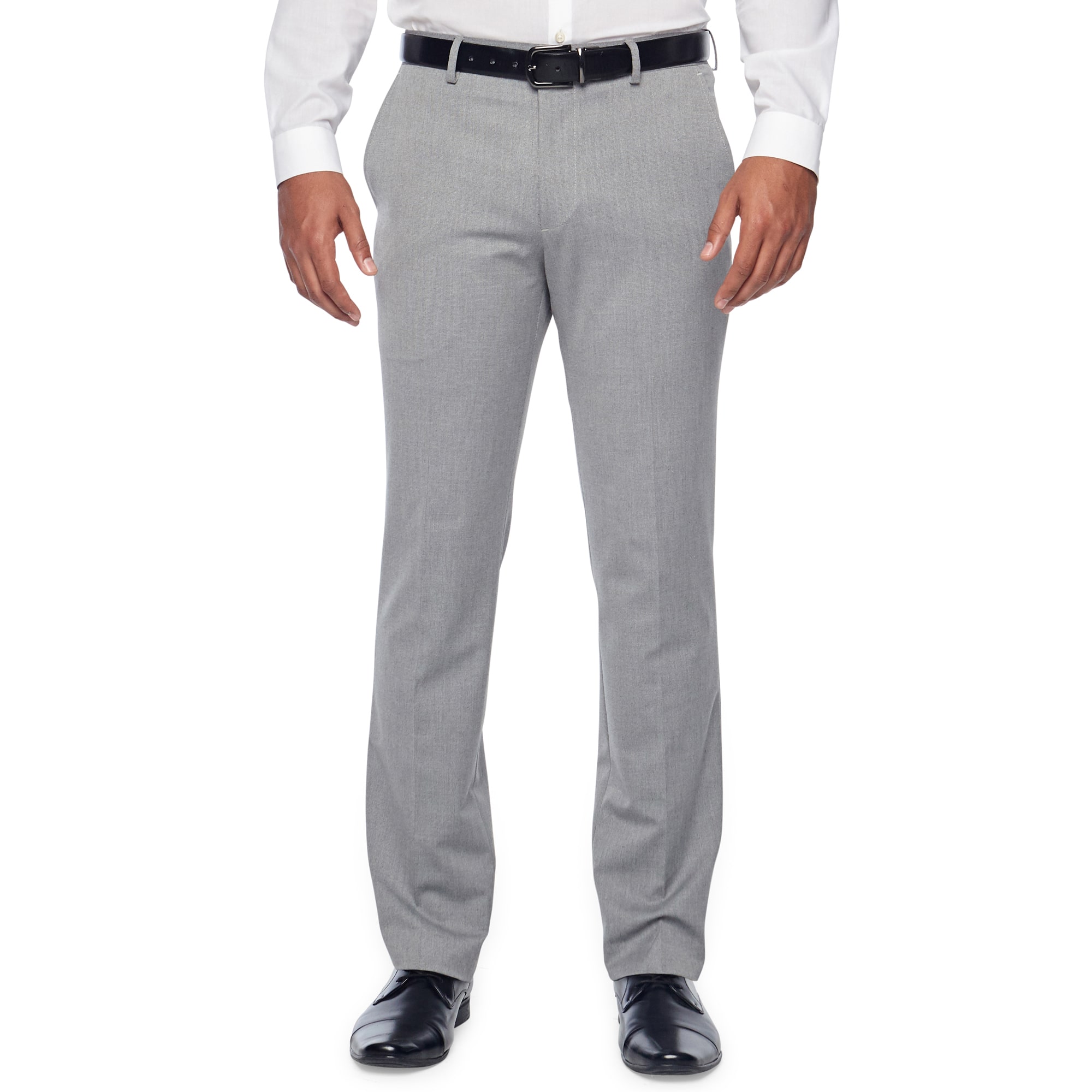 J.Ferrar 360 Stretch Light Gray Texture Mens Slim Fit Suit Pants