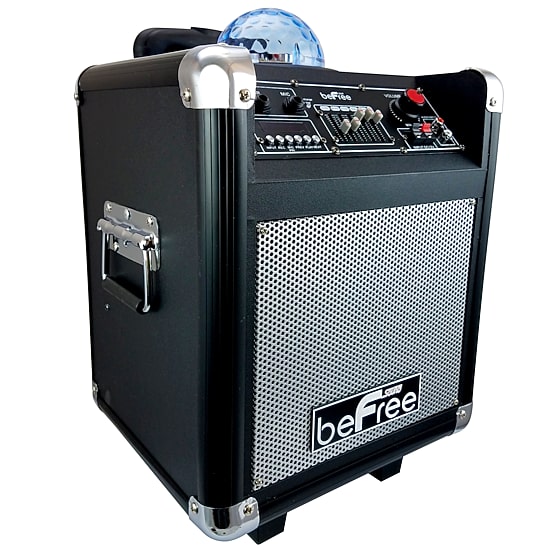 beFree Sound Sleek 10 Inch Professional Portable Bluetooth PA Speaker with Remote Control, Microphone, FM Radio, SD and USB Inputs