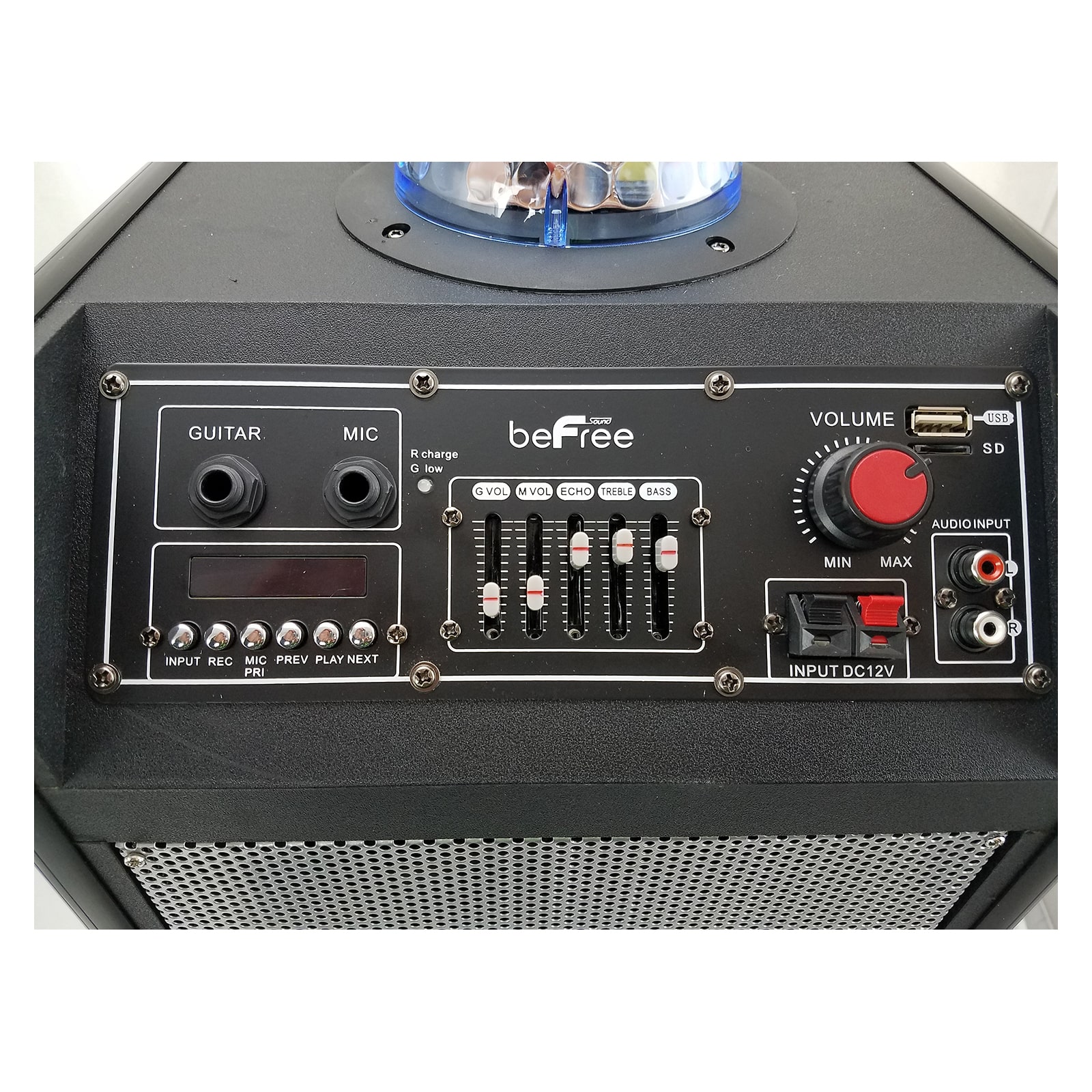 beFree Sound Sleek 10 Inch Professional Portable Bluetooth PA Speaker with Remote Control, Microphone, FM Radio, SD and USB Inputs