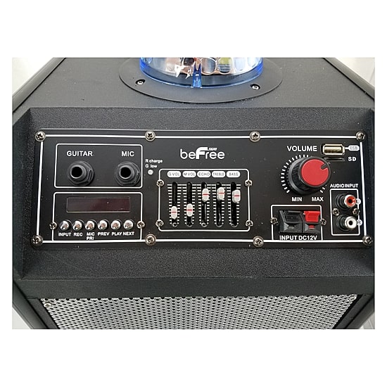 beFree Sound Sleek 10 Inch Professional Portable Bluetooth PA Speaker with Remote Control, Microphone, FM Radio, SD and USB Inputs
