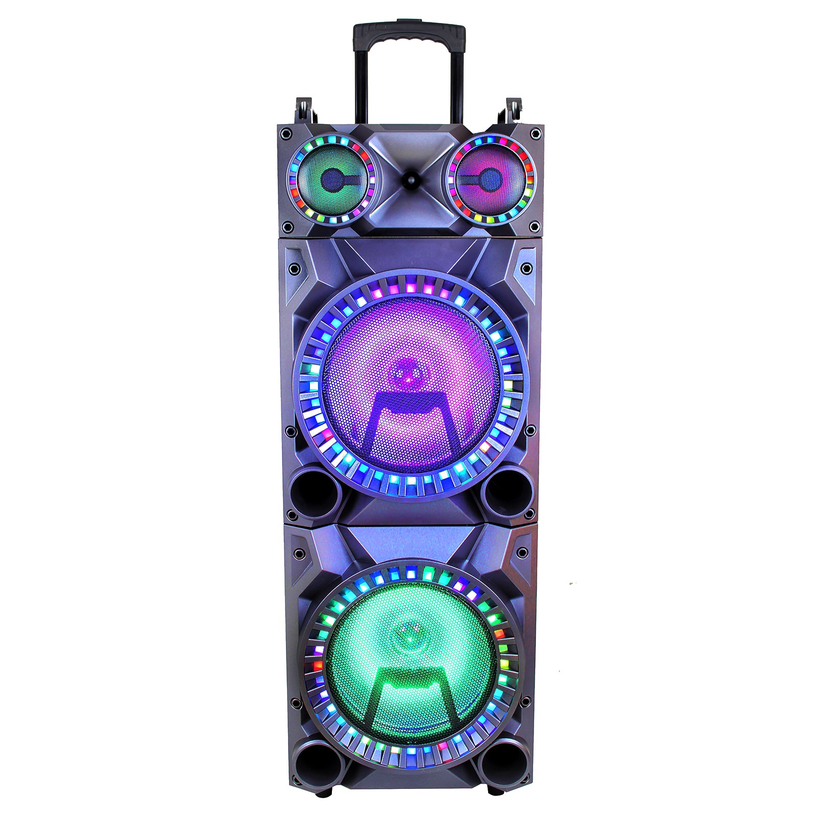 BeFree Sound Rechargeable Bluetooth 12inch Double Subwoofer Portable Party Speaker